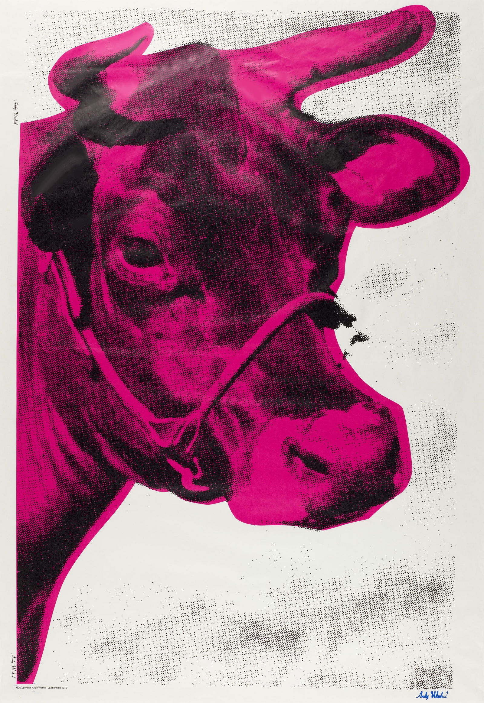 Andy Warhol Cow Poster: Description: Andy Warhol Cow Poster measuring at 46x29 inches Date: Unknown Dimensions: 46x29" Reserve: $90.00 Shipping: Domestic: Flat-rate of $35.00 to anywhere within the contiguous U.S. Internatio
