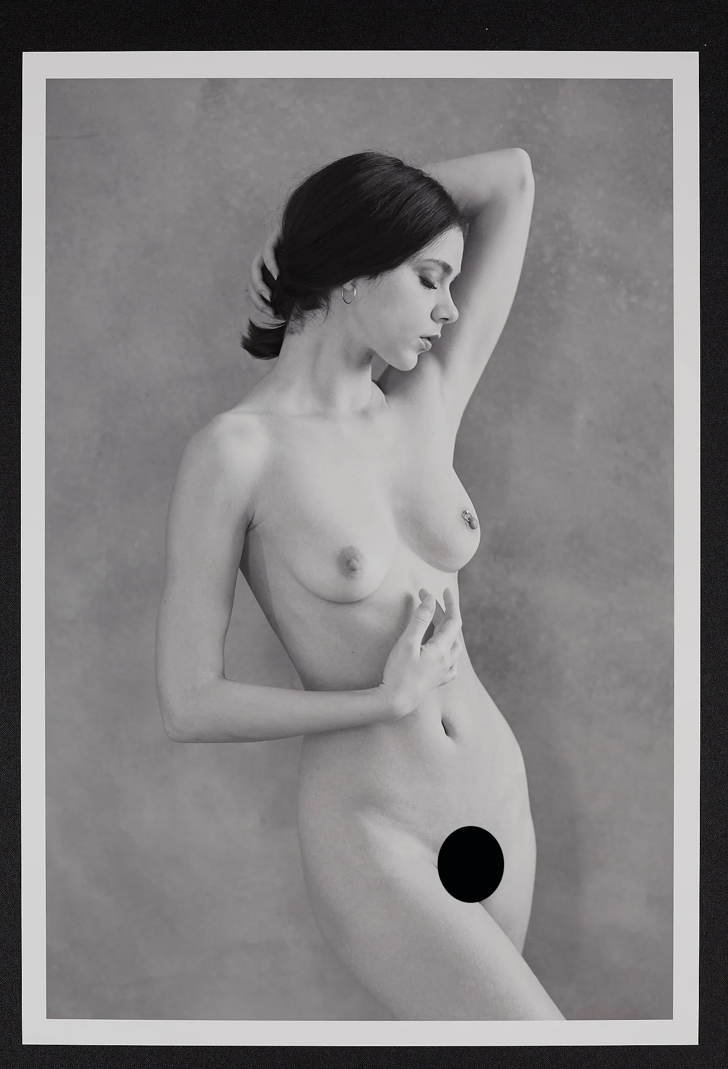 Spiros Politis (1969-): Instruction- Nausicaa 1/25: Artist/Title: Spiros Politis (1969-): Instruction- Nausicaa 1/25 Description: "Instructions" - mellowdaylight studio nude portrait of Italian model. Edition 1/25. Printed on Canson Baryta Photographiq