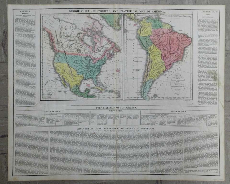 Geographical, Statistical, and Historical Map of America. (1 of 3)