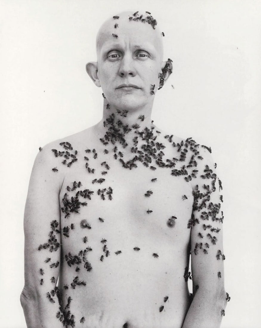 RICHARD AVEDON - Ronald Fischer, Beekeeper, Davis, CA, 1981: Artist:RICHARD AVEDON Print Title: Ronald Fischer, Beekeeper, Davis, CA, 1981 Medium: Duotone Photo-lithograph Printed 1990s in Italy< Image size (inches) approx 13 x 10” Richard Avedon (1923-2