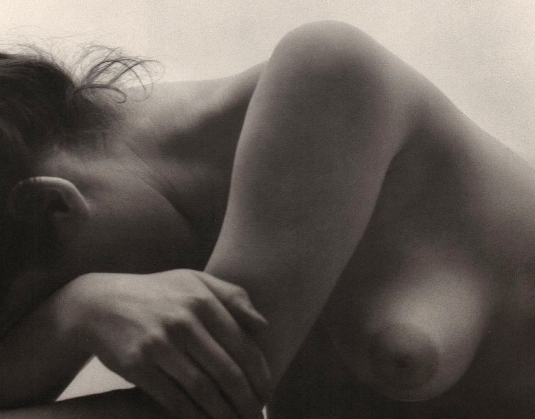 RUTH BERNHARD - Resting, 1972: Artist: RUTH BERNHARD Print Title: Resting, 1972 Medium: Duotone Photoengraving Printed in USA in 1980’s Image Size approx: 6.5 x 8.25” Ruth Bernhard (1905 – 2006), was a legendary S