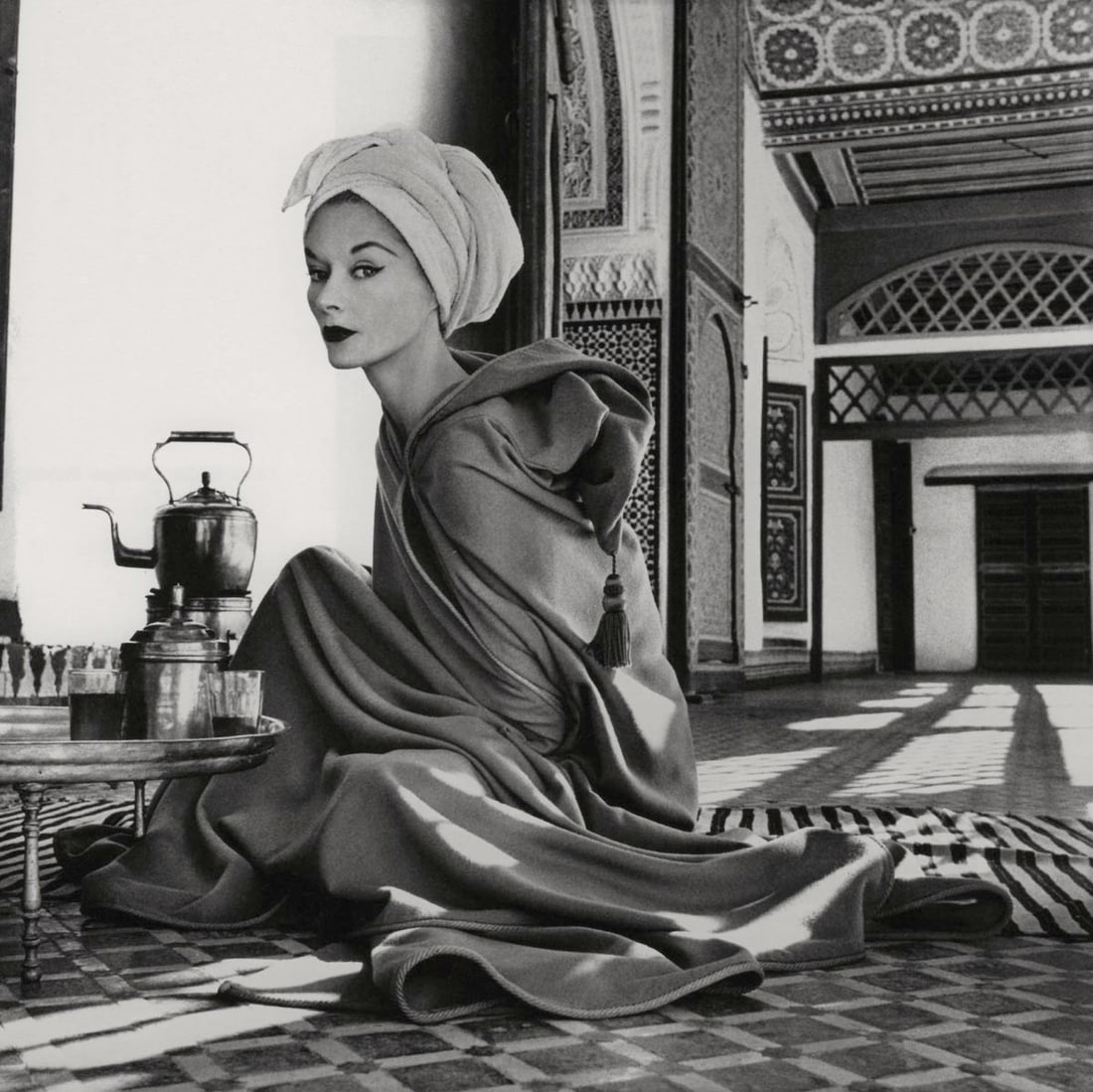 IRVING PENN - Woman in Palace (Lisa Fonssagrives-Penn), Morocco, 1951: Artist: IRVING PENN Print Title: Woman in Palace (Lisa Fonssagrives-Penn), Morocco, 1951 Medium: Quad-tone Print Printed 1990’s in the US Image size (inches) approx. 6.5 x 6.5” Irving Penn