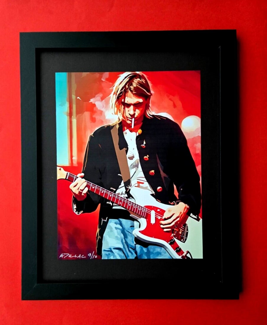 ALEXANDER DULAC | KURT COBAIN NIRVANA Hand Signed Authentic Print Ed of 10 COA (1 of 4)