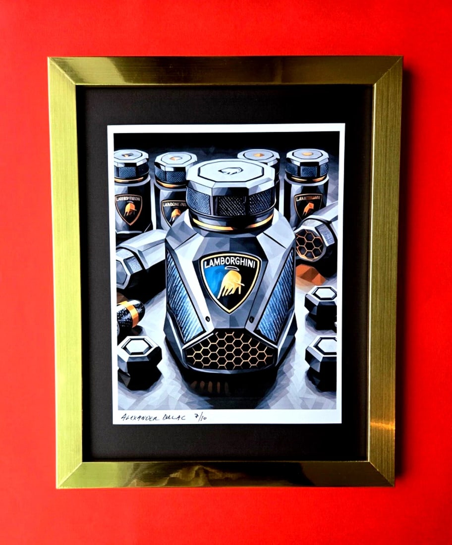 � ALEXANDER DULAC | LAMBORGHINI LUXURY ADDICTION Hand Signed Ed. of 10 COA: Up for Sale is this Beautiful and Elegant Hand Signed Authentic Giclee by renowned contemporary artist ALEXANDER DU LAC " LUXURY ADDICTION " The 10x8in. Giclee is mounted and framed. The area covered 