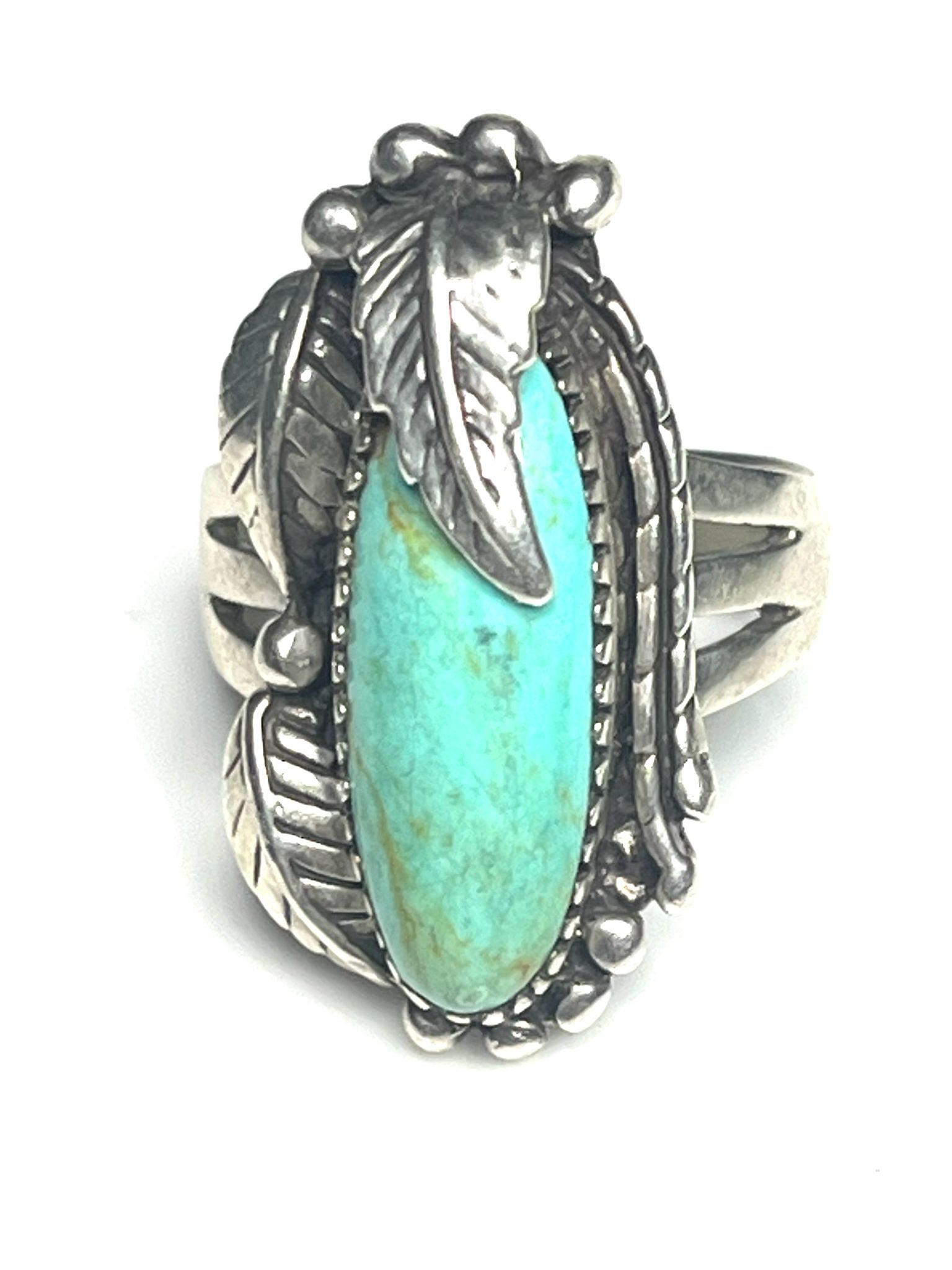 Vintage Sterling Silver Signed Turquoise RIng (1 of 4)