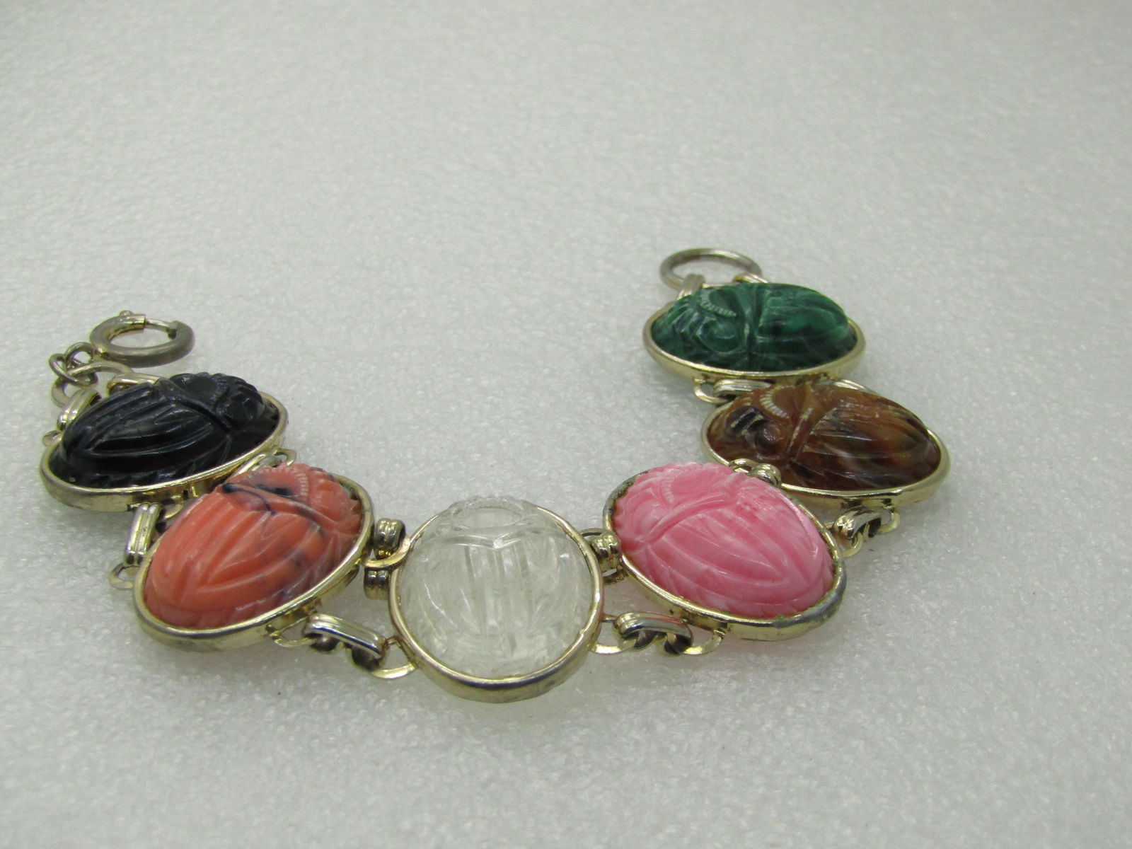 Vintage Egyptian Scarab Bracelet, 8", 1" wide, 1960's (1 of 6)