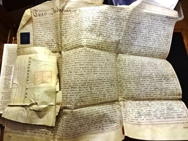 1807 English Vellum Indenture Handcolored Survey