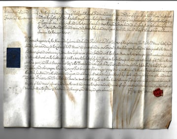 1745 English Vellum Royal Manor Seizen and Seal