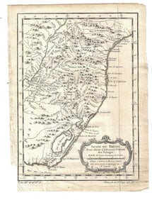 1755 Antique Map Southern Coast of Brazil