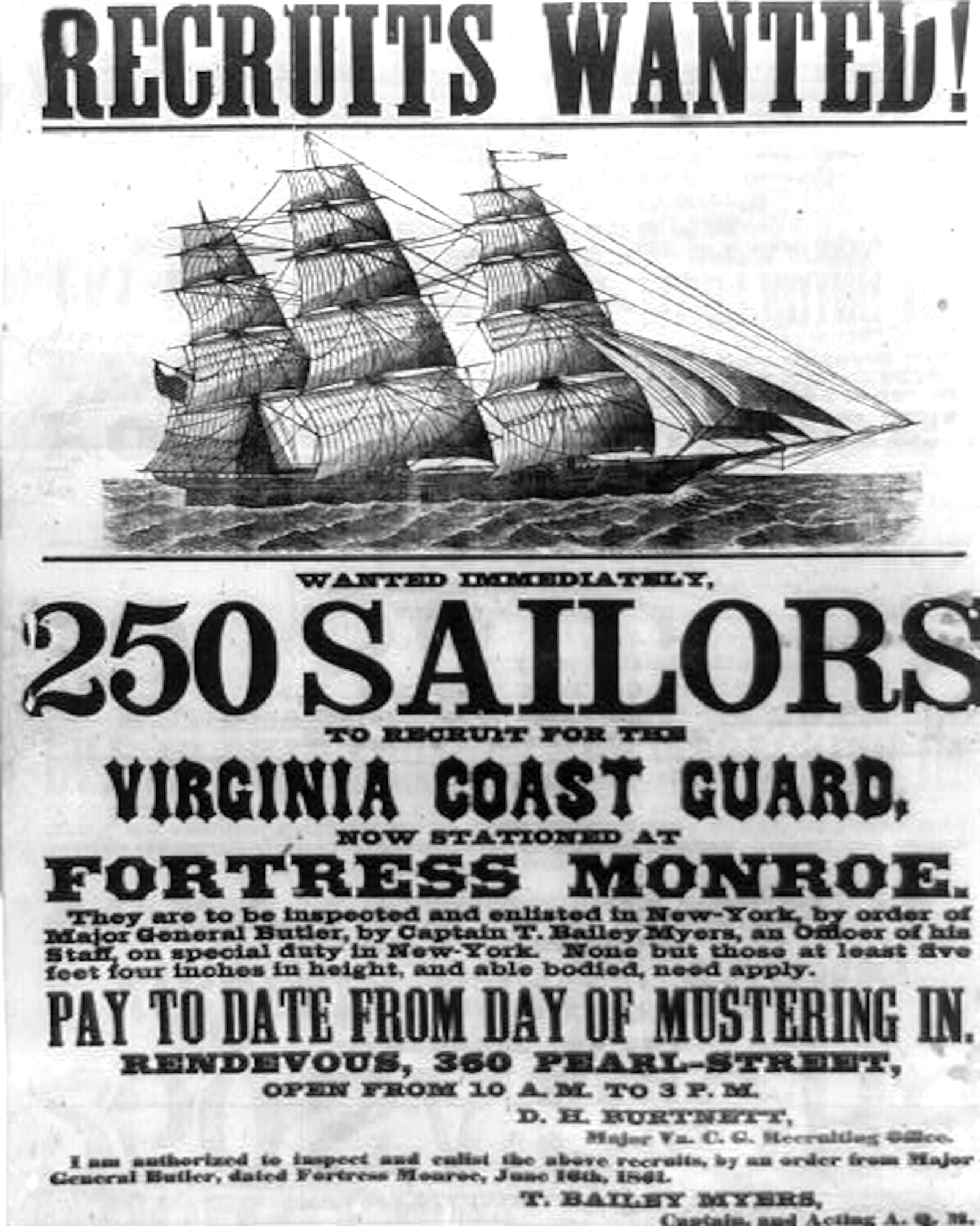 1861, Civil War Navy Recruiting Poster (1 of 1)
