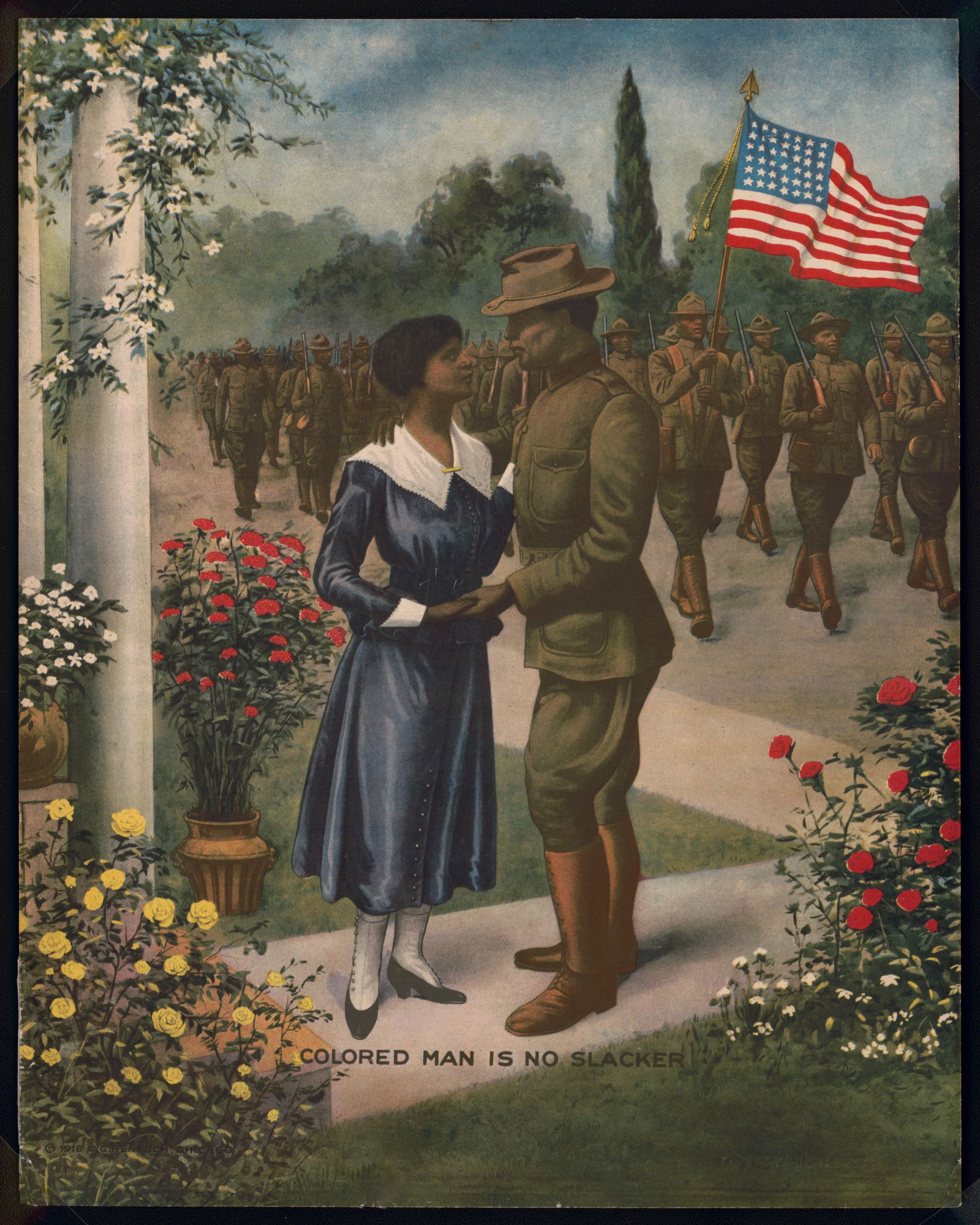 THE COLORED MAN IS NO SLACKER, (AFTER WWI MILITARY POSTER). (1 of 1)