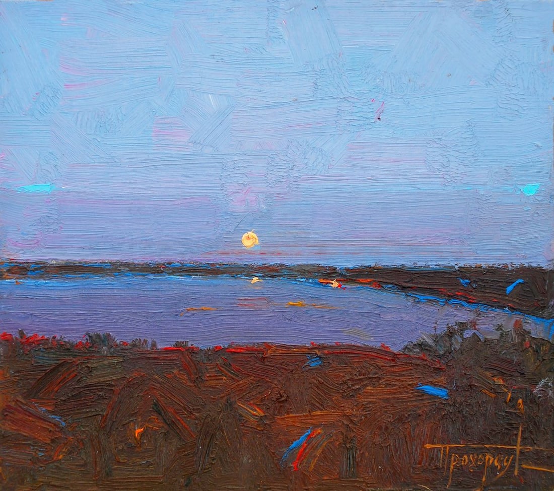 Oil painting Night landscape Daria Prohorchuk (1 of 5)