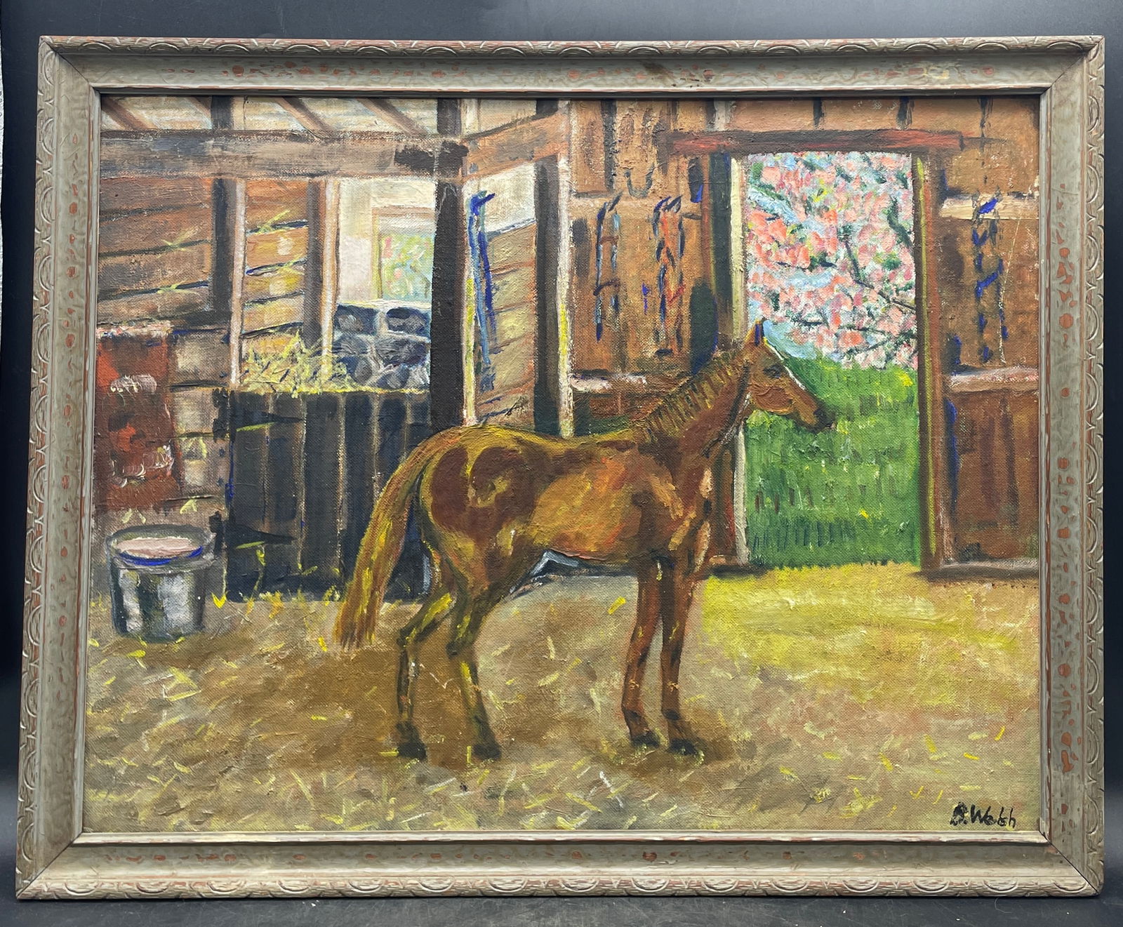 Primitive Folk Art Foal Painting B. Welsh (1 of 4)