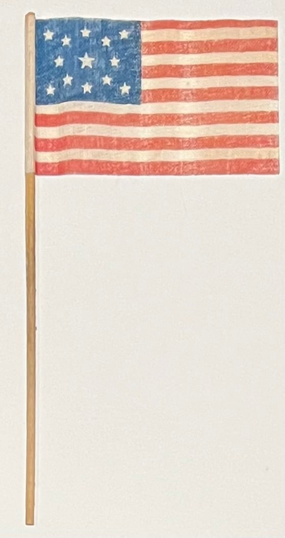 Old Vintage Ca. 1870 Centennial Era US American Parade Flag (1 of 3)