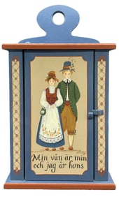 Folk Art Wood Cabinet My friend is Mine and I am His