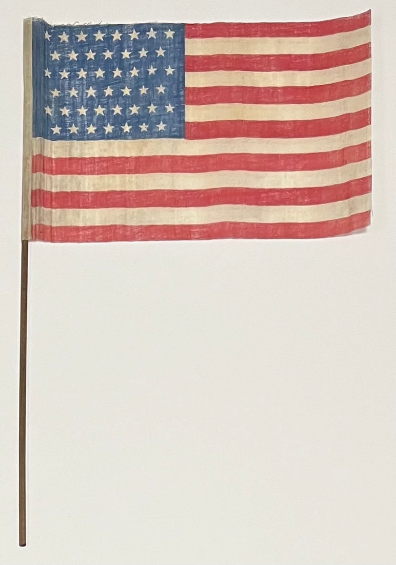 Old Vintage Ca. 1896 45 Star US American Parade Flag (1 of 3)