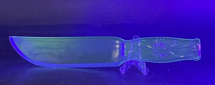 Dur-x Uranium Glass Fruit and Cake Knife URANIUM GLOW!