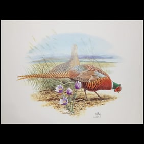 Vintage Don Balke Print of Pheasants 1991 Fleetwood Cheyenne Wyoming U.S.A. 38146A