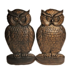 Vintage cast iron Owl Bookends