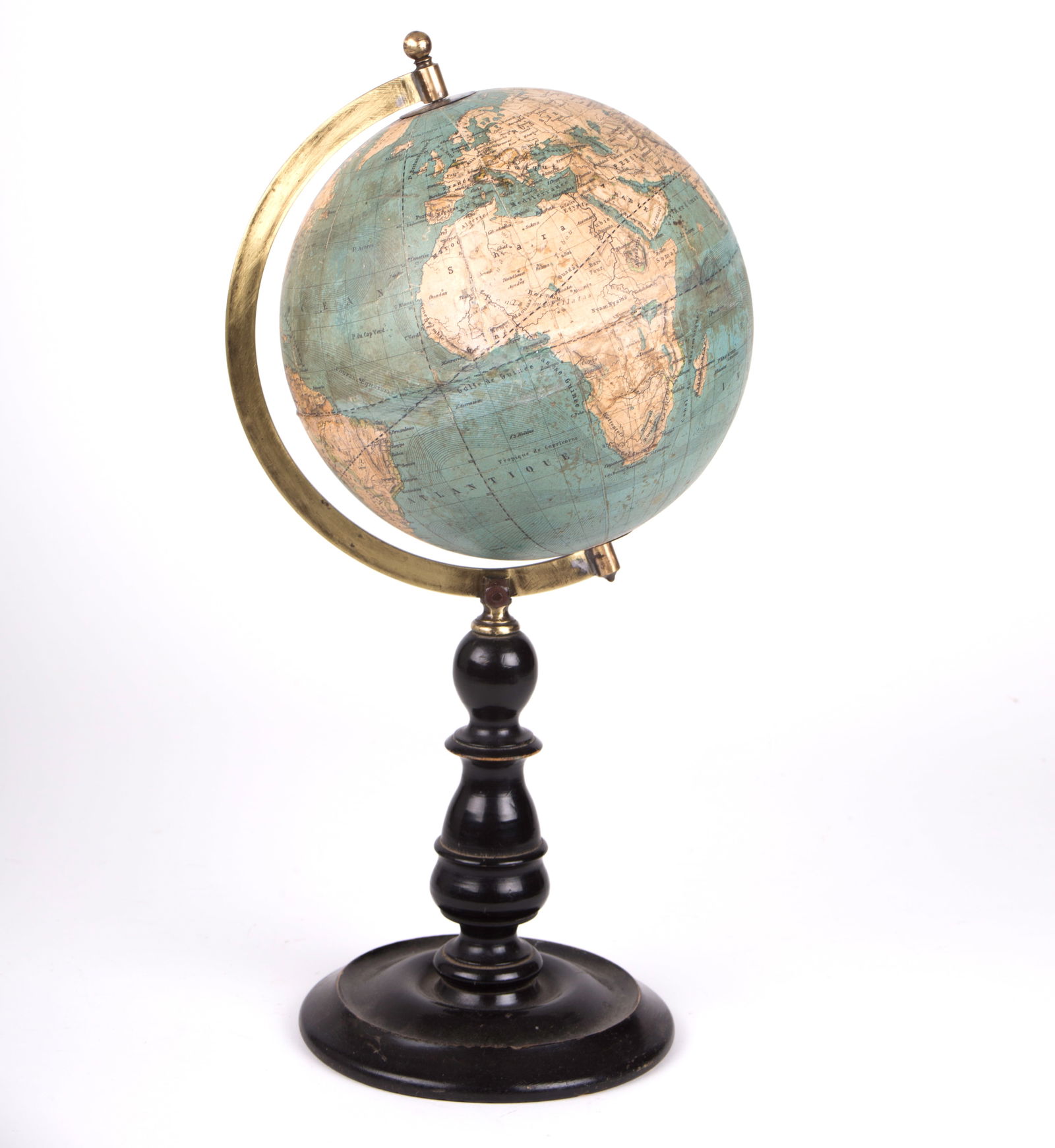 1870's 7" Vivien de Saint Martin FRENCH ANTIQUE TERRESTRIAL GLOBE MAP: This 7 inches French globe was published by Hachette by Vivien de Saint Martin a renowned geographer of the early 19th.Congo is not yet named free state of Congo ( 1877) and is mostly unexplored ( see