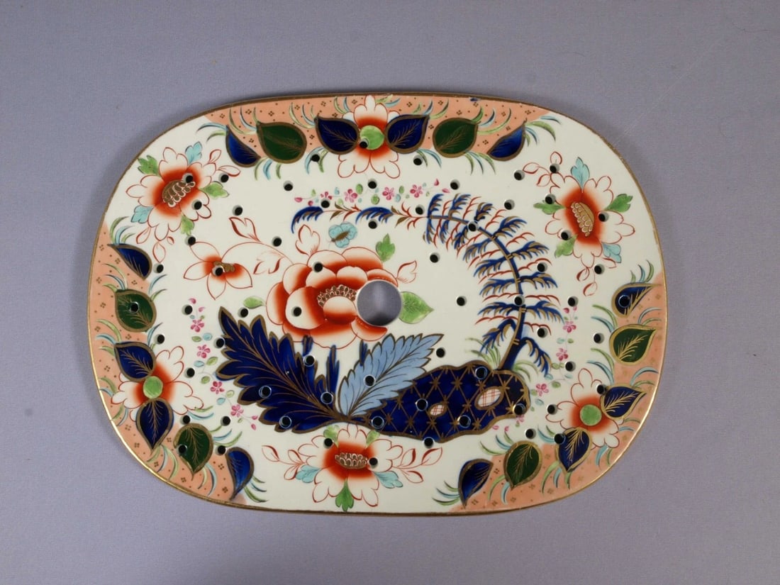 Davenport Imari 1825 Dinner Drainer Trivet SHIP WRECK SALVAGE Cunard Halifax (1 of 5)