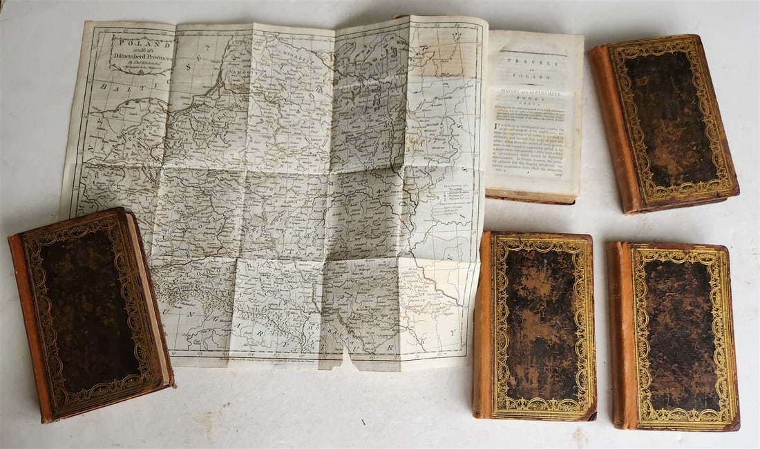 1802 TRAVELS in POLAND RUSSIA SWEDEN & DENMARK antique 5 VOLS W.COXE ILLUSTRATED: Travels in Poland, Russia, Sweden, and Denmark. 5 vols. by William Coxe London, T. Cadell Jr. and W. Davies, 1802 With 7 engraved views, 15 engraved maps or plans, 6 plates, 1 table, and 2 general pla