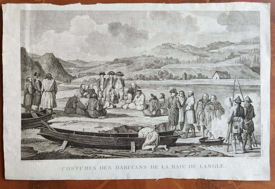 1797 ENGRAVING from Voyage De La Perouse antique SAKHALIN RUSSIA (1 of 7)