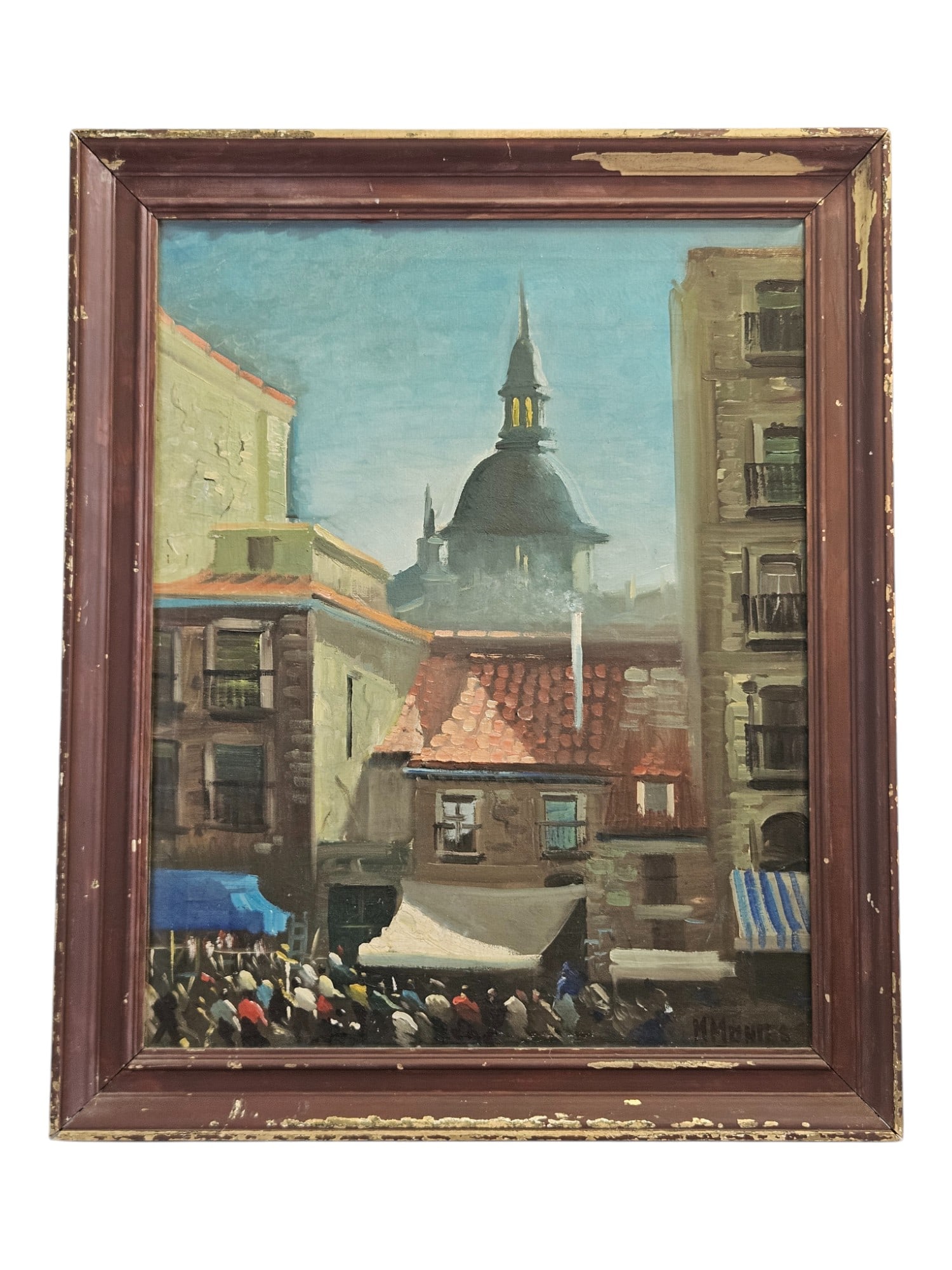 Glimpse of Madrid: Original Oil Painting by M. Montez (1 of 6)