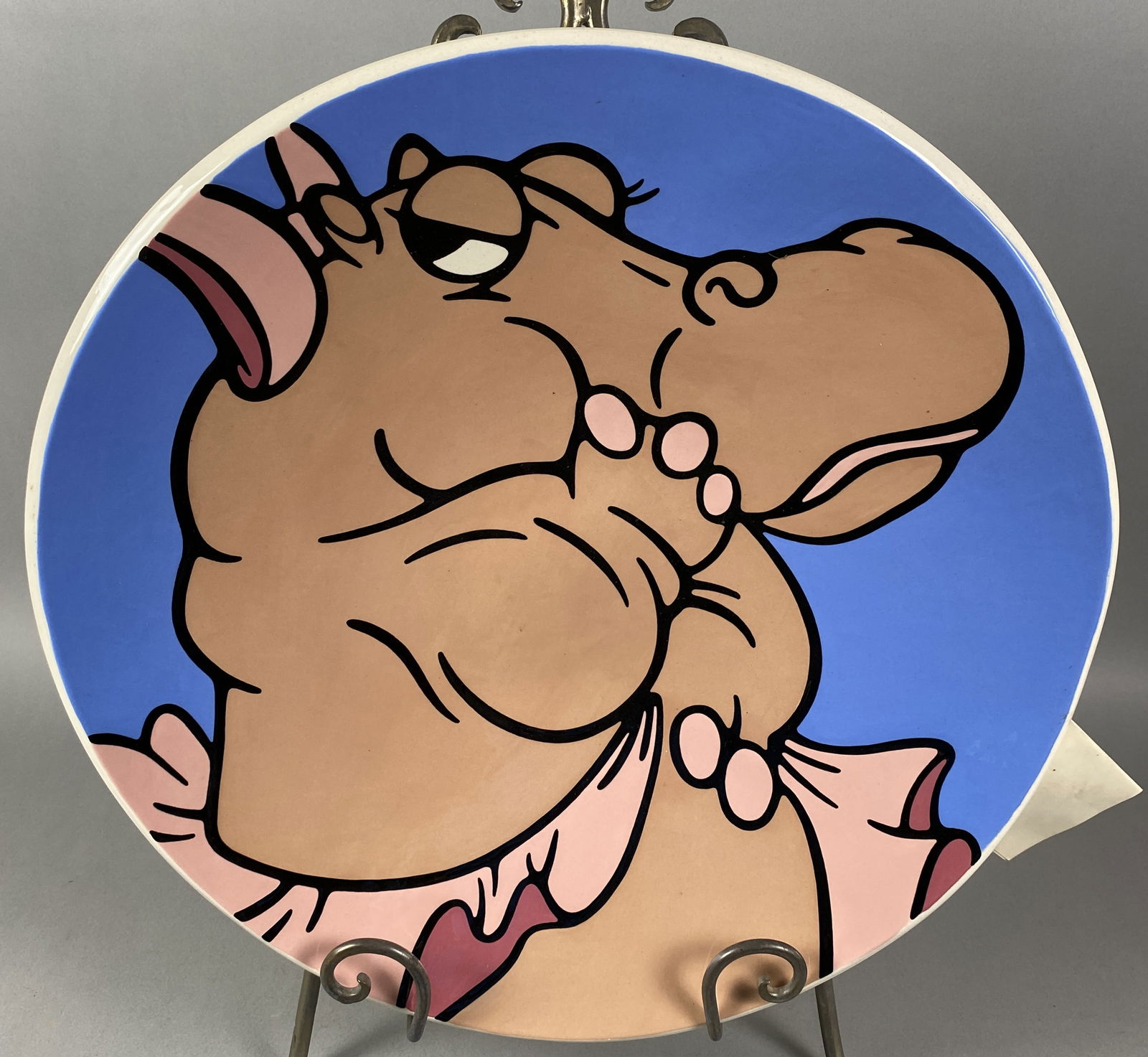 Large Limited Edition Walt Disney Ceramic Wall Plaque or Plate Featuring Hyacinth Hippo From (1 of 5)