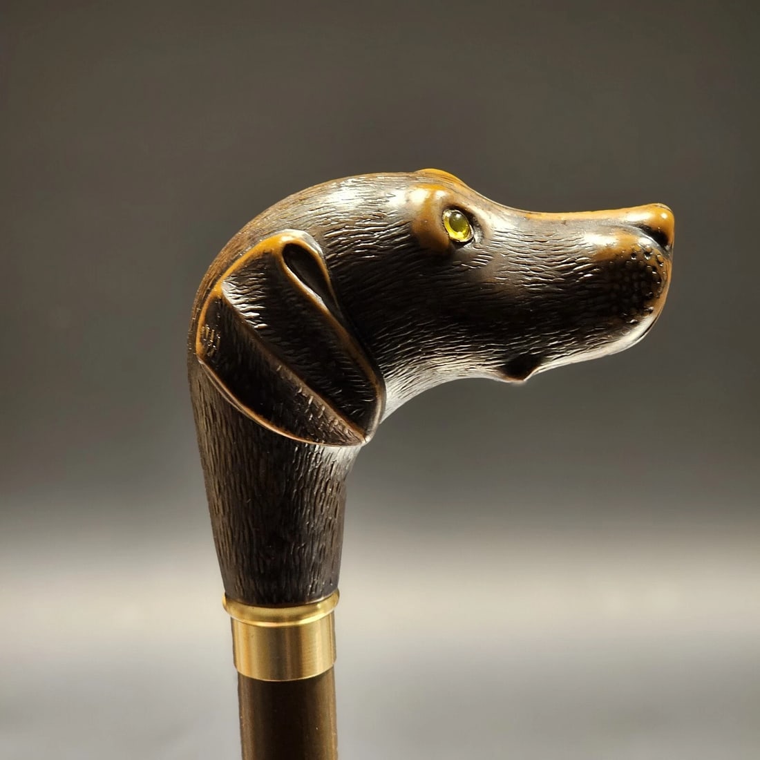 36" Chocolate Lab Dog Head Walking Stick Cane (1 of 20)