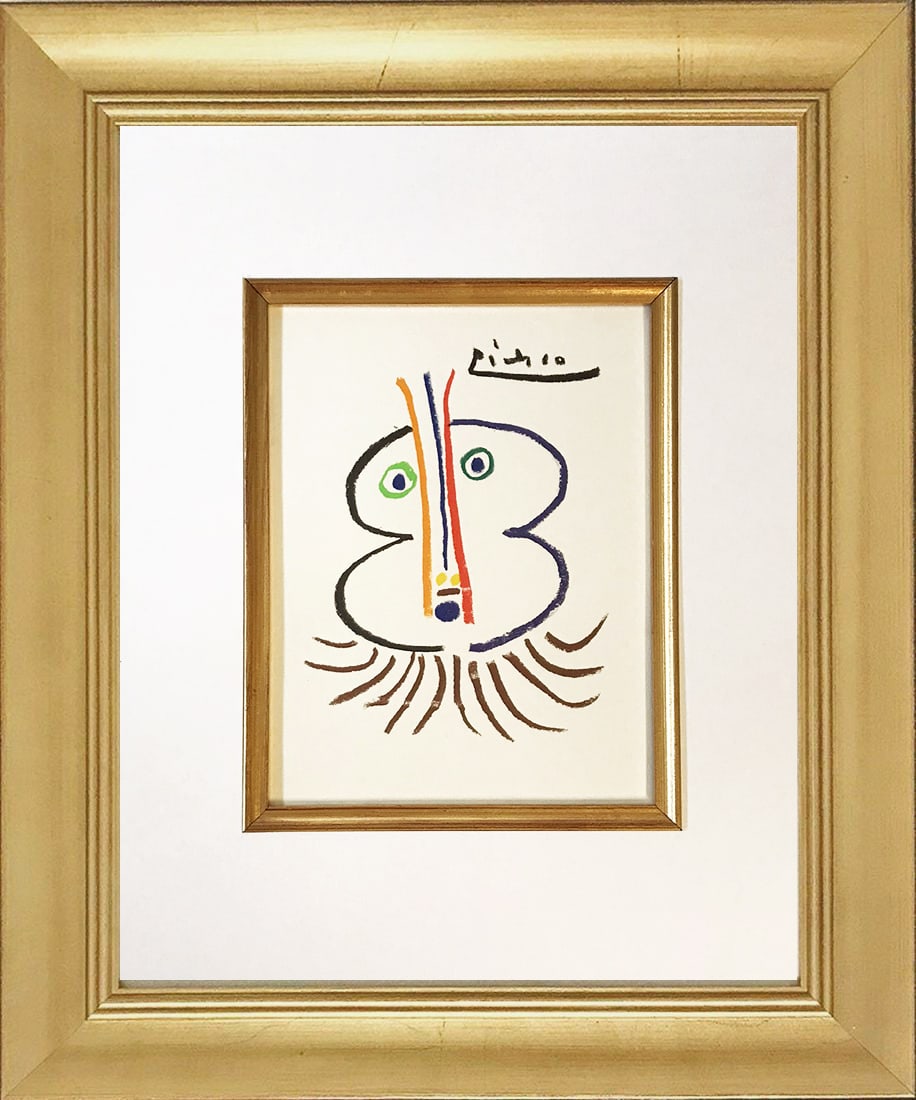 Picasso Lithograph 129 The Great Noble 1968 Framed: Title: The Great Noble Artist: Pablo Picasso Country: Spain Medium: Lithograph - 129 Marks: Signed in plate, not numbered Printed: 1968 on velum paper Provenance: Stories without Love 1968 Condi