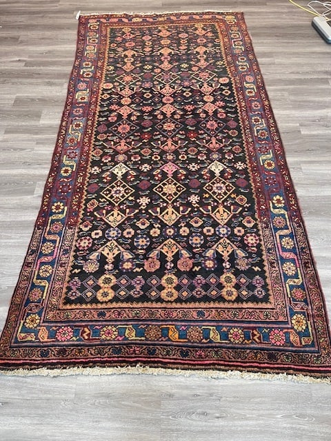 Antique Persian Kurd Rug-5224: Title: Antique Persian Kurd Rug-5224 Description:All over Persian Antique Kurd Bidjar Rug from northwest Persia, size 4 ft.5 inches by 9 ft. 2 inches, circa 1940 in excellent condition with all origin