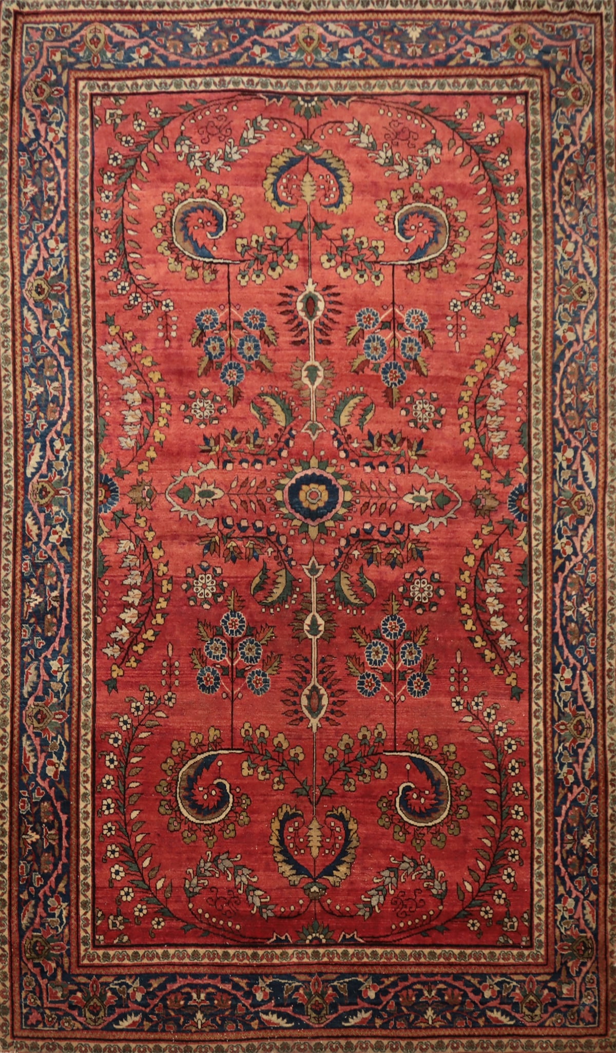 Pre-1900 Antique Sarouk Farahan Vegetable Dye Persian Rug 4x7: Title: Pre-1900 Antique Sarouk Farahan Vegetable Dye Persian Rug 4x7 Description:A Beautiful Genuine Iran ( Persia ) Sarouk (Farahan) rug is Hand Knotted by skillful weavers in Iran ( Per