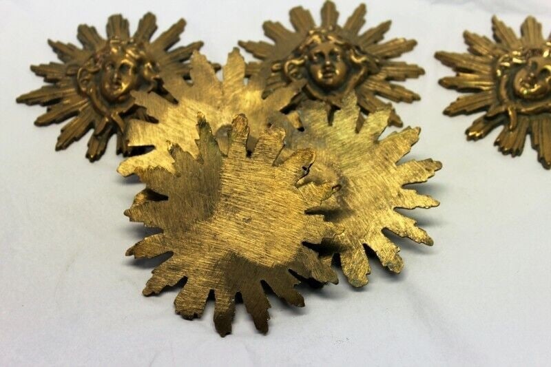 Lady Face Bronze, Applique ,Solid casting . polished - 2