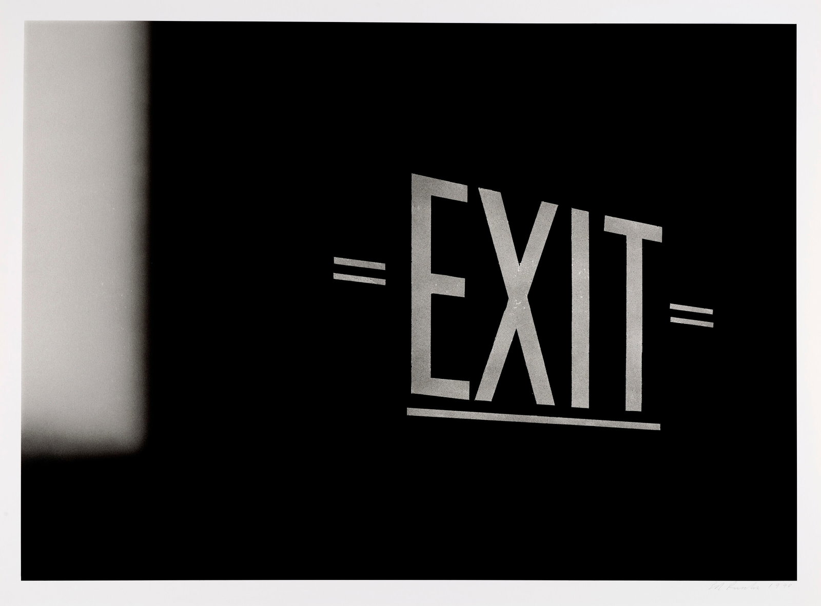 Ed Ruscha Exit Print: Title: Ed Ruscha Exit Print Description: Measures at 30x40 inches Dimensions: 30x40" Additional Information: Possible Reproduction/Printed Later. Reserve: $70.00 Shipping: Domestic: Flat-rate of $40