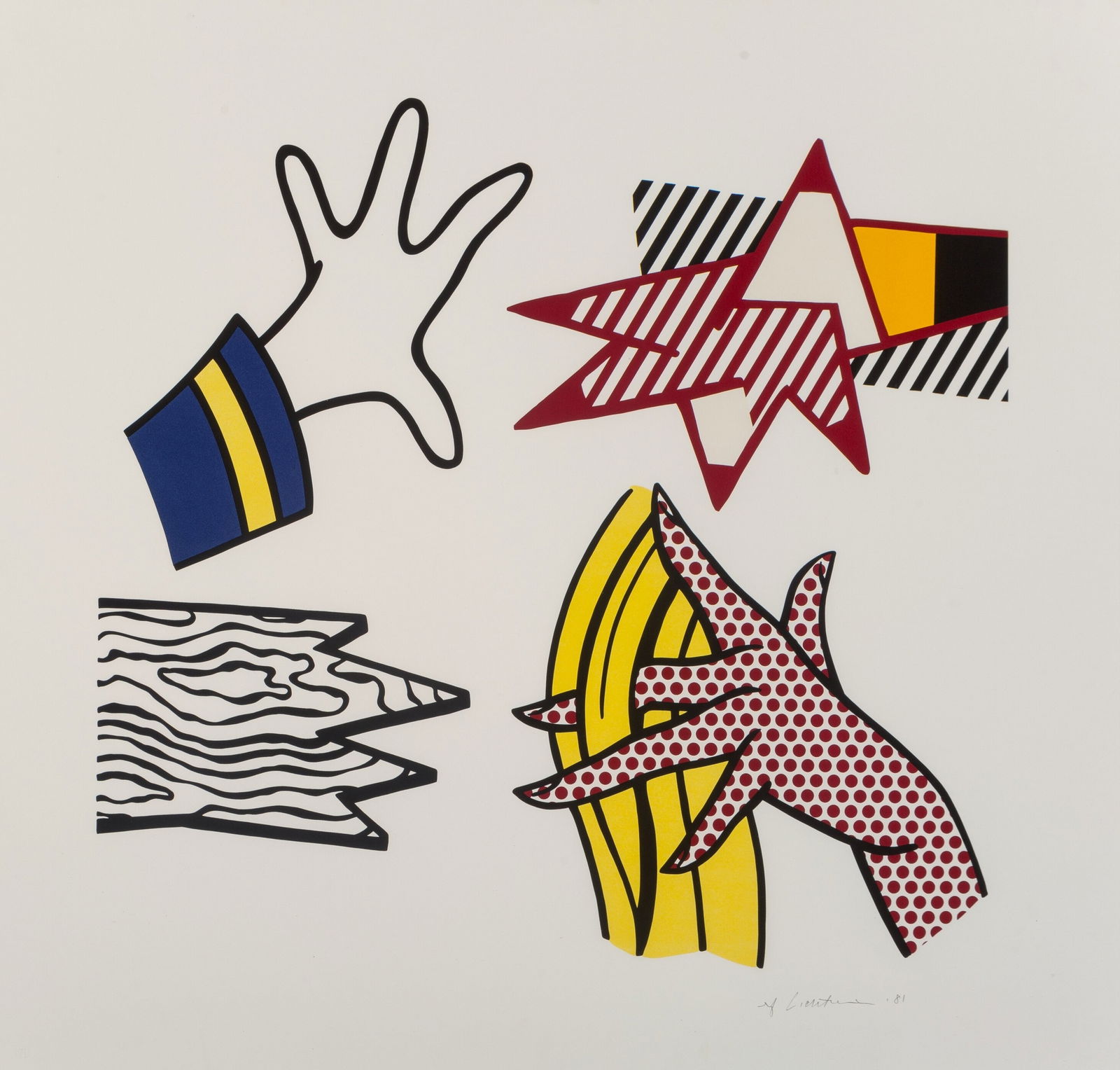 Roy Lichtenstein Study of Hands Print (1 of 1)