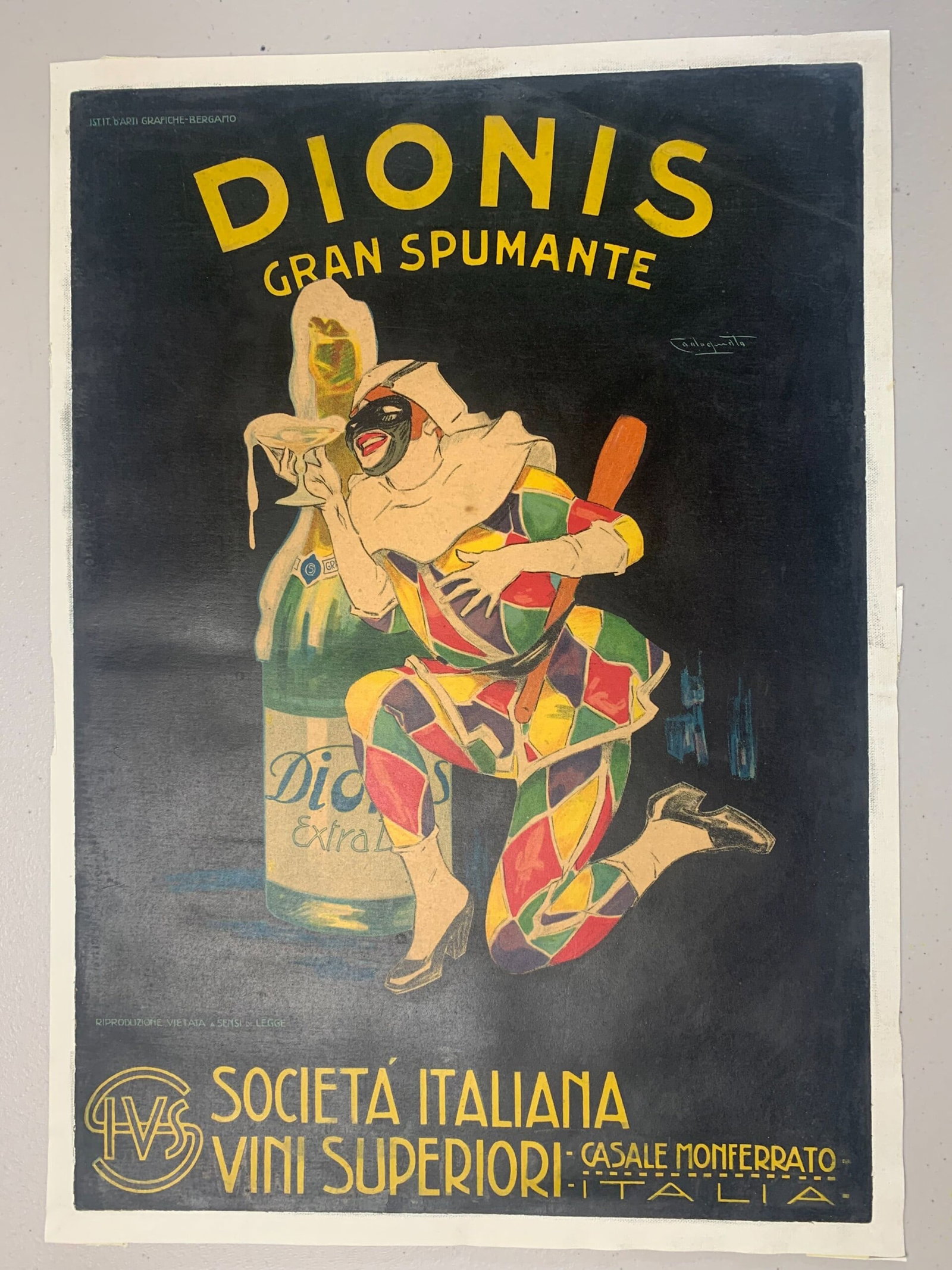 Dionis Gran Spumante (1920) 13.125x19 Italian Advertising Poster LB (1 of 4)
