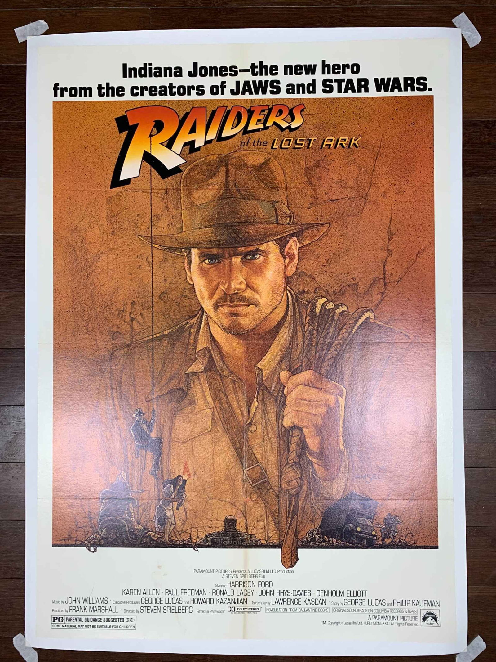 Raiders of The Lost Ark - Harrison Ford (1981) US One Sheet Movie Poster LB (1 of 7)