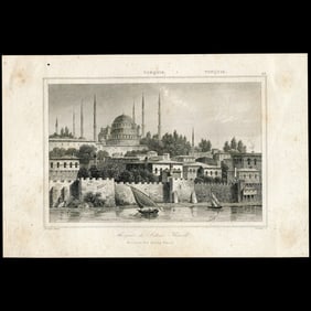 Mosque of Sultan Ahmed (Blue Mosque) – 19th-Century Engraving by Lalaisse after Lemaitre