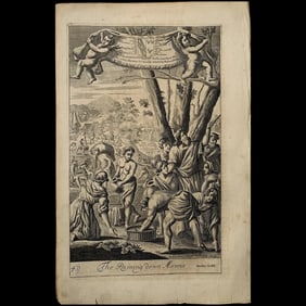 The Raining Down of Manna – 17th-Century Engraving by J. Kip after G. Freman