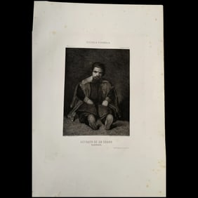 Portrait of a Bearded Dwarf – Engraving by Bartolomé Maura after Velázquez (1869)