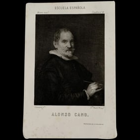Portrait of Alonso Cano – Engraving by Bartolomé Maura after Diego Velázquez (19th