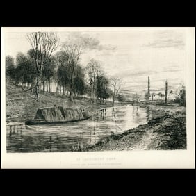In Cassiobury Park – Original Etching by John Postle Heseltine (1881)