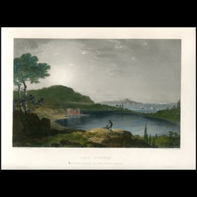 Lake Avernus – Antique Hand-Colored Engraving by Richard Wilson (1714–1782)