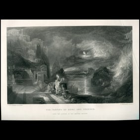 The Parting of Hero and Leander – Antique Engraving after J.M.W. Turner (1775–1851)