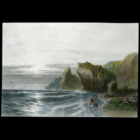 Kynance Rocks, Cornwall – Antique Hand-Colored Engraving by (1821-1885)