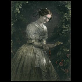 Antique Engraving "The Beauty of Albano" – After A. Eberle, Engraved by L. Stocks A.R.A.