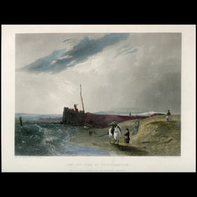 The Old Pier at Littlehampton – Antique Engraving by J. Cousen after Sir A.W. Callcott
