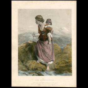 Antique Engraving – The Mountaineer – Paul Falconer Poole & T. Garner