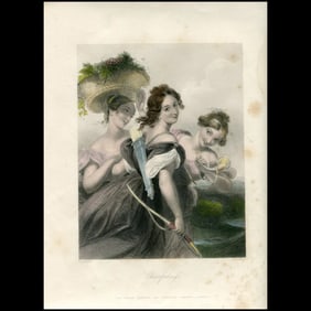 Antique Engraving – Cheerfulness – E. T. Parris & H. Austen